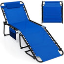4 Position Folding Lounge Chaise with Adjustable Backrest and Footrest by LJGDeals