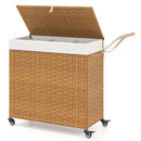 4-tier Clothes Drying Rack + Laundry Hamper with Wheels by LJGDeals