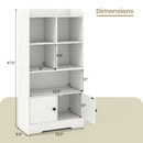4 Tiers Bookshelf with 4 Cubes Display Shelf and 2 Doors by LJGDeals
