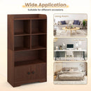 4 Tiers Bookshelf with 4 Cubes Display Shelf and 2 Doors by LJGDeals