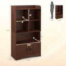 4 Tiers Bookshelf with 4 Cubes Display Shelf and 2 Doors by LJGDeals