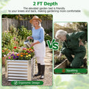 4 x 2 x 2 FT Galvanized Raised Garden Bed Rectangular Galvanized Metal Planter Box by LJGDeals