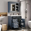 Bathroom Vanity With Medicine Cabinet, Royal Mirror Cabinet, Modern Bathroom Storage Cabinet With 2 Soft Closing Doors And 4 Drawers by Unique Piece Furniture