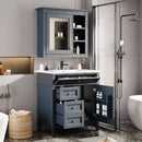 Bathroom Vanity With Medicine Cabinet, Royal Mirror Cabinet, Modern Bathroom Storage Cabinet With 2 Soft Closing Doors And 4 Drawers by HouseOfZazla