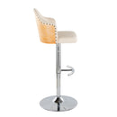 Ahoy - Contemporary Adjustable Barstool, Swivel With Rounded T Footrest (Set of 2) by HouseOfZazla