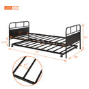 Twin Size Daybed Platform Bed Frame With Trundle Built In Casters - Black by HouseOfZazla