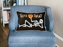 Trick or Treat Skeleton Velvet Throw Pillow Set of 2