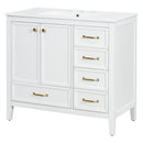 Elegant Vintage Bathroom Vanity With Sink and Soft Closing Drawers by HouseOfZazla