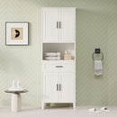 Freestanding Tall Bathroom Cabinet With Soft Close Doors And Adjustable Shelves by Unique Piece Furniture