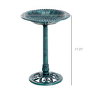 Outsunny 28'' Bird Bath Outdoor Resin Decor with Fleur De Lis Pattern