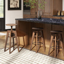 Spencer - Minimalist Oak Adjustable Bar Counter Stool - Walnut Brown Oak by HouseOfZazla