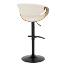 Curvo - Mid Century Modern Adjustable Barstool With Swivel & Rounded T Footrest (Set of 2) by HouseOfZazla
