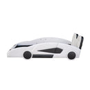 Race Car Shaped Twin Platform Bed With Wheels, Pine Wood Construction
