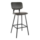 Foundry - Contemporary Barstool Zig Zag Stitching (Set of 2) - Black / Gray by HouseOfZazla