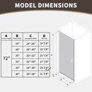 34 In. to 36 In. x 72 In. Semi-Frameless Pivot Shower Door by HouseOfZazla