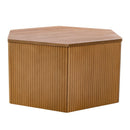 Hexagon Coffee Table With Fluted Design - Natural by HouseOfZazla