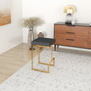Joel - Upholstered Stool - Black / Gold by HouseOfZazla