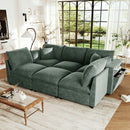 Modern Sectional Sofa U-Shaped With Movable Ottoman Storage Armrests And USB Ports by HouseOfZazla