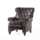 Contemporary Style Push Back Recliner with Button Tufted Stitching and Nailhead Trim