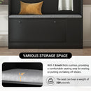 5-in-1 Entryway Bench with Coat Rack, Cushion and 3 Sturdy Hooks, 47.2" Wide Hall Tree with Shoe Storage Bench for Hallway, Entryway, Living Room