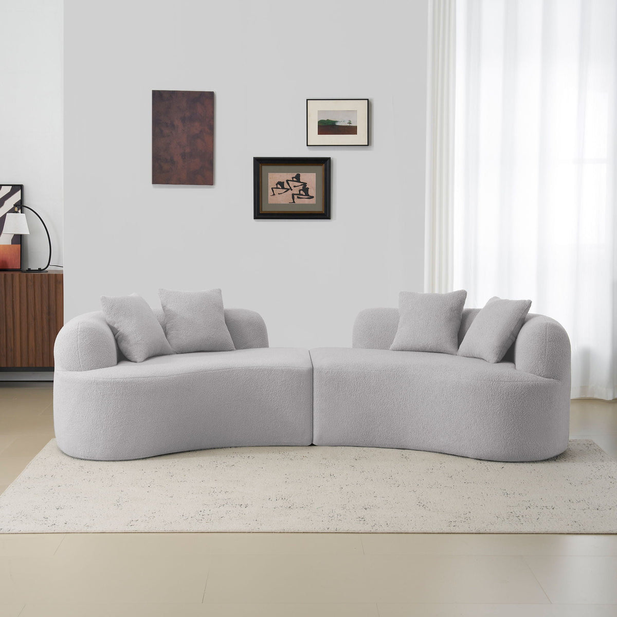 Curved 4 Seater Full Compression Sponge Sofa, photo 12 of 40