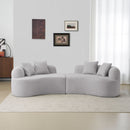 Curved 4 Seater Full Compression Sponge Sofa