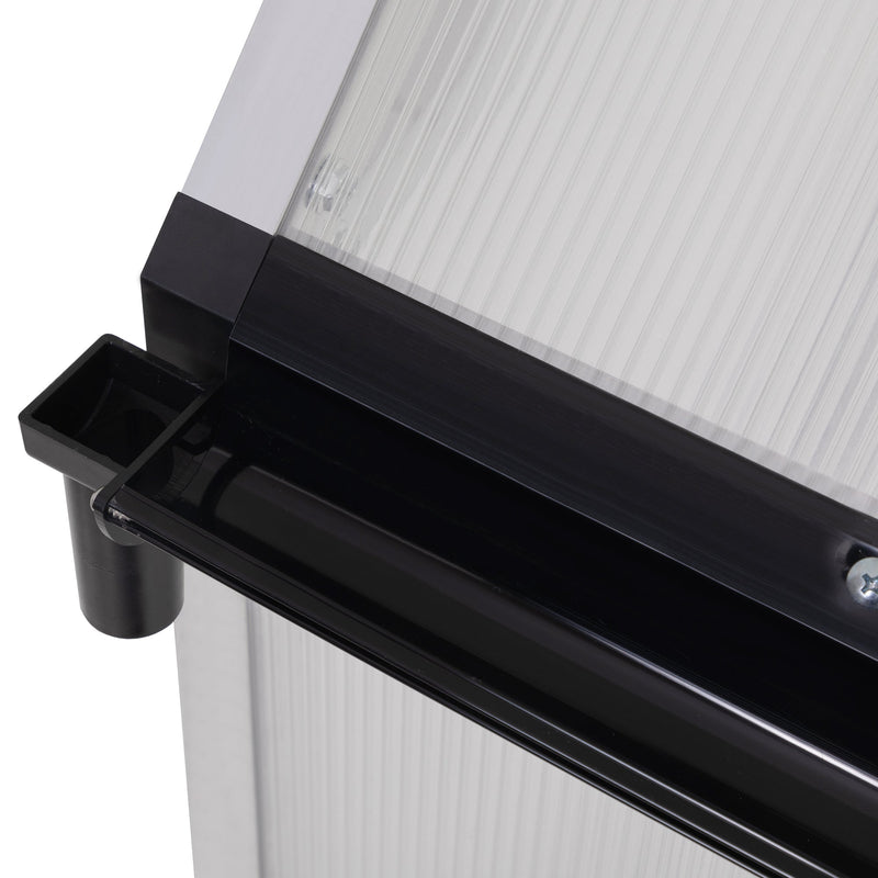 6x8 FT Polycarbonate Greenhouse, Outdoor Walk-in Green House with Vent Window, Hinged Door, Rain Gutter, Heavy-Duty Aluminum Hot House for Backyard Garden