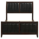 Full Panel Bed With Tufted Headboard Frame - Brown