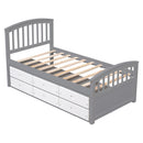 Platform Storage Bed Solid Wood Bed With 6 Drawers by HouseOfZazla