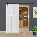 36" x 80" Five Panel Wood Primed Standard Door Slab, DIY Unfinished Solid Wood Paneled Door, Interior Single Door Slab