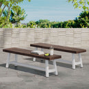 Tranquilizer Outdoor Acacia Wood Bench With Slat Panel Design