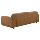 Buxton Top Grain Leather Upholstered Sofa Orange