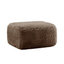 Aviana Ottoman in Plush Fabric - Chocolate