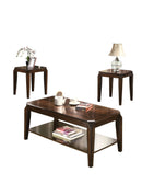 Docila 3-Piece Walnut Coffee and End Table Set by HouseOfZazla