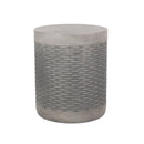 Outdoor Lightweight End Table Round Concrete Outdoor Side Table - Natural