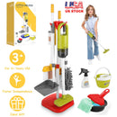 14Pcs Kids Cleaning Toy Set Toddler Housekeeping Pretend Play Kit with Vacuum Cleaner Broom Mop Organization Stand for Boys Girls Aged 3 4 5