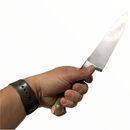 Plastic 13 Inch Chef's Knife Silver Blade and Brown Handle