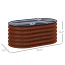 3.5' x 2' x 1.4' Galvanized Raised Garden Bed Kit, Outdoor Metal Elevated Planter Box with Safety Edging, Easy DIY Stock Tank for Growing Flowers, Herbs & Vegetables, Brown