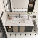 Bianco Carrara Venato Elegant Marble Vanity Top, Bathroom Vanity With Undermount Sink, Sintered Stone by HouseOfZazla