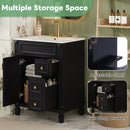 Bathroom Vanity With Sink, Compact Cabinet & 2 Drawers And Adjustable Shelf by Unique Piece Furniture