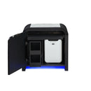 Beverly - Nightstand With Cooler And Speaker, LED Light, Rounded Sides - Black White by HouseOfZazla