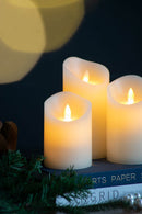Flickering LED Candles With Remote Timer (Set of 3) - Ivory by Unique Piece Furniture