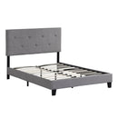Queen Size Upholstered Platform Bed Frame With Button Tufted Linen Headboard