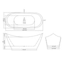 Glossy Freestanding Bathtub, Double Slipper Design, Deep Soaking Comfort by HouseOfZazla