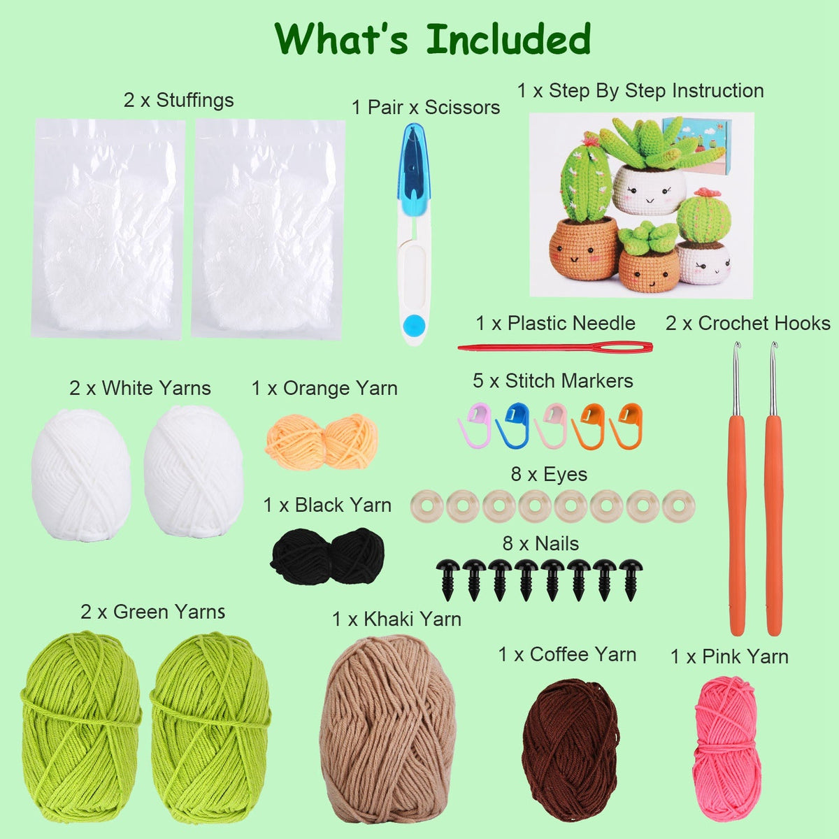 GBruno Succulents Crochet Kit, photo 3 of 6