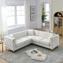 L-Shaped Corner Sofa, 5 Seater Sectional With Tufted Design by HouseOfZazla