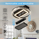 20inch Modern Leafless Ceiling Fan with Remote Control Removable and Washable, Reversible Motor