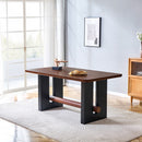 Compact Dining Table - Walnut / Black by HouseOfZazla