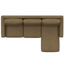 2 Piece Sofa With Chaise, Comfortable Seating For 3, Tapered Feet, USB Charging Console - Brown by HouseOfZazla