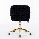 Office Chair, Artificial Rabbit Hair Home Office Chair With Metal Base, Adjustable Desk Chair Swivel Office Chair, Vanity Chair by Unique Piece Furniture